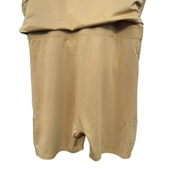 Girlfriend Collective Ochre Strappy Romper Dress w/ Built-In Shorts & Pockets M - Picture 3 of 8